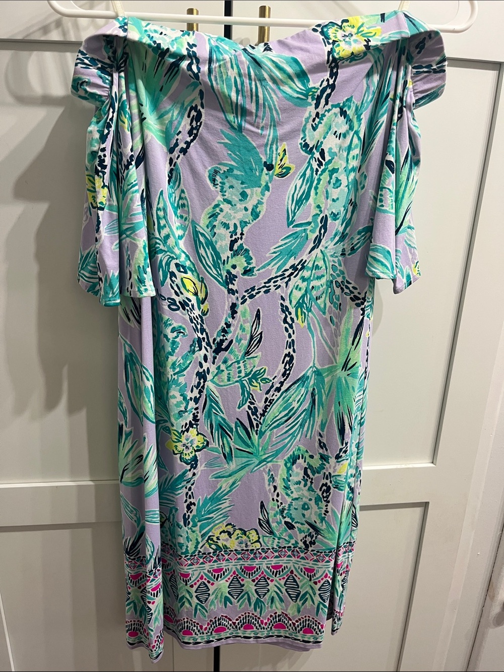 Lilly Pulitzer Fawcett Off-Shoulder Shift Dress with Verbena Print